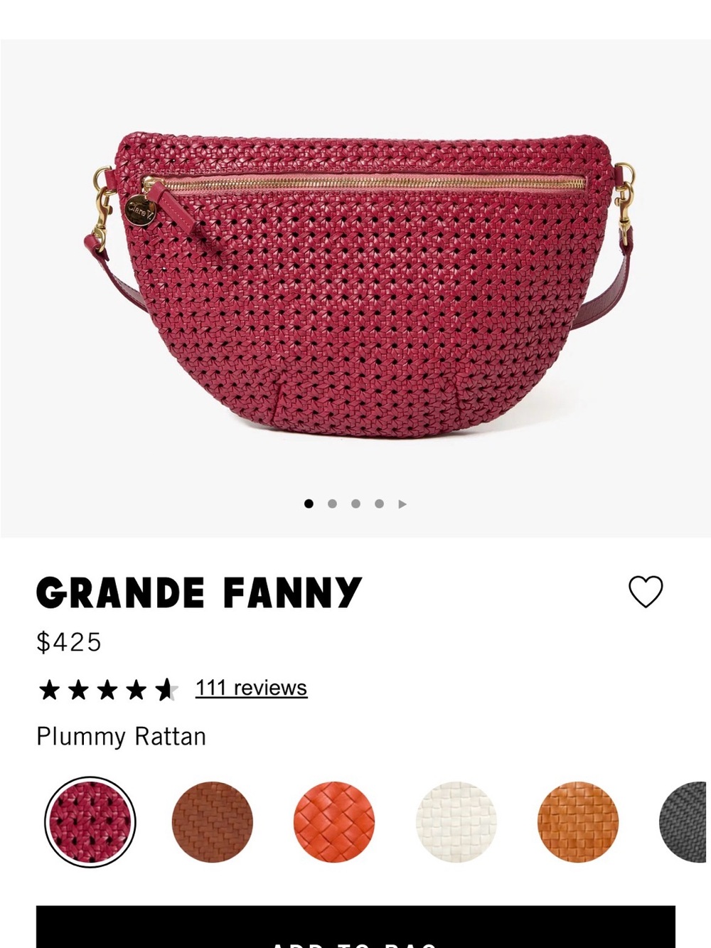 Clare V Classic Woven Grande Fanny - Plummy